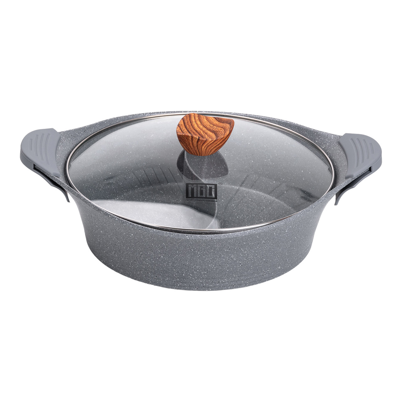 kastryulya_alyuminievaya_30_sm_s_mramornym_antiprigarnym_pokrytiem_seraya_mgc-1 Алюмінієва каструля Ø 30 см Мармур з антипригарним покриттям сірий MGC HP-4-413G - Зображення 1