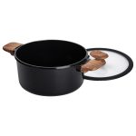 Алюмінієва каструля з керамічним покриттям антипригарним 4.7 л Ø 24 см чорний MGC HP-4-453B - Зображення 3