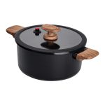 Алюмінієва каструля з керамічним покриттям антипригарним 4.7 л Ø 24 см чорний MGC HP-4-453B - Зображення 4