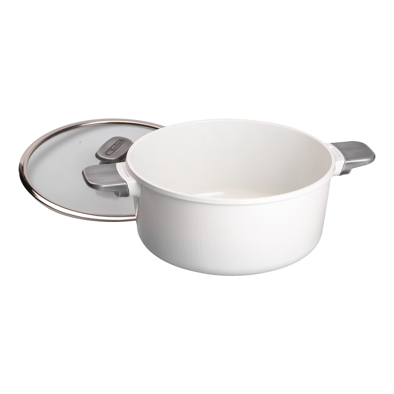 Алюмінієва каструля з керамічним покриттям антипригарним 6.9 л Ø 28 см білий MGC HP-4-454W - Зображення 3