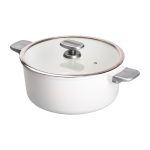 Алюмінієва каструля з керамічним покриттям антипригарним 6.9 л Ø 28 см білий MGC HP-4-454W - Зображення 4