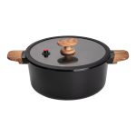 Алюмінієва каструля з керамічним покриттям антипригарним 6.9 л Ø 28 см чорний MGC HP-4-454B