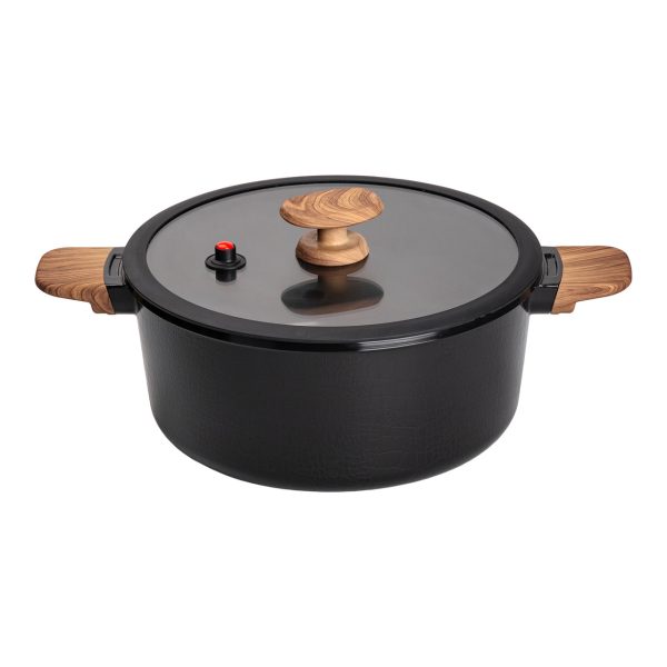 Алюмінієва каструля з антипригарним керамічним покриттям 6.9 л Ø 28 см чорного кольору MGC HP-4-454B