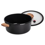 Алюмінієва каструля з керамічним покриттям антипригарним 6.9 л Ø 28 см чорний MGC HP-4-454B - Зображення 3