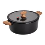 Алюмінієва каструля з керамічним покриттям антипригарним 6.9 л Ø 28 см чорний MGC HP-4-454B - Зображення 4