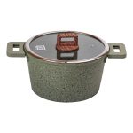 Алюмінієва каструля об'ємом 5,3 л з кришкою Ø 24 см з антипригарним покриттям MGC HP-4-446GR