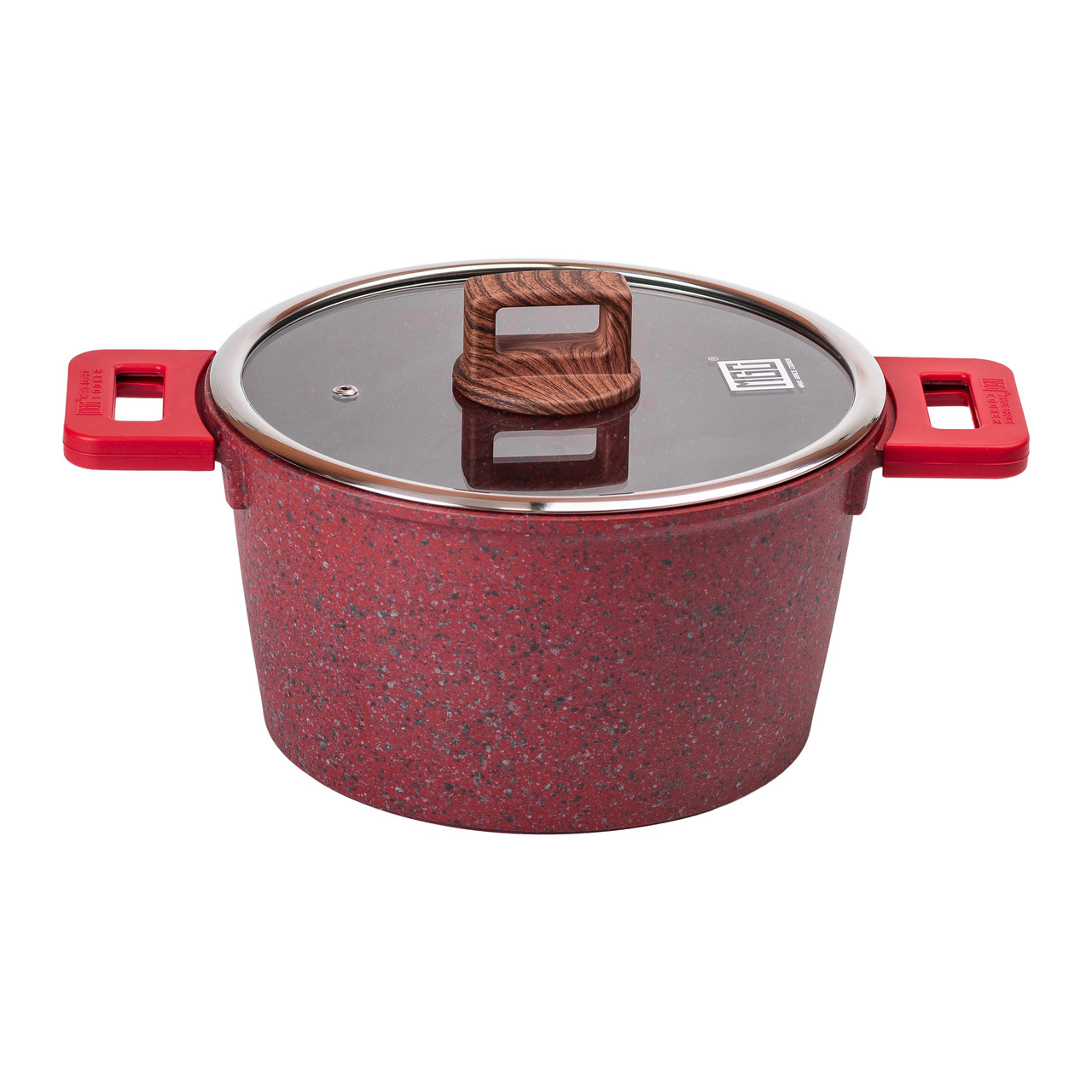 Алюмінієва каструля об'ємом 5,3 л з кришкою Ø 24 см з антипригарним покриттям MGC HP-4-446R - Зображення 1