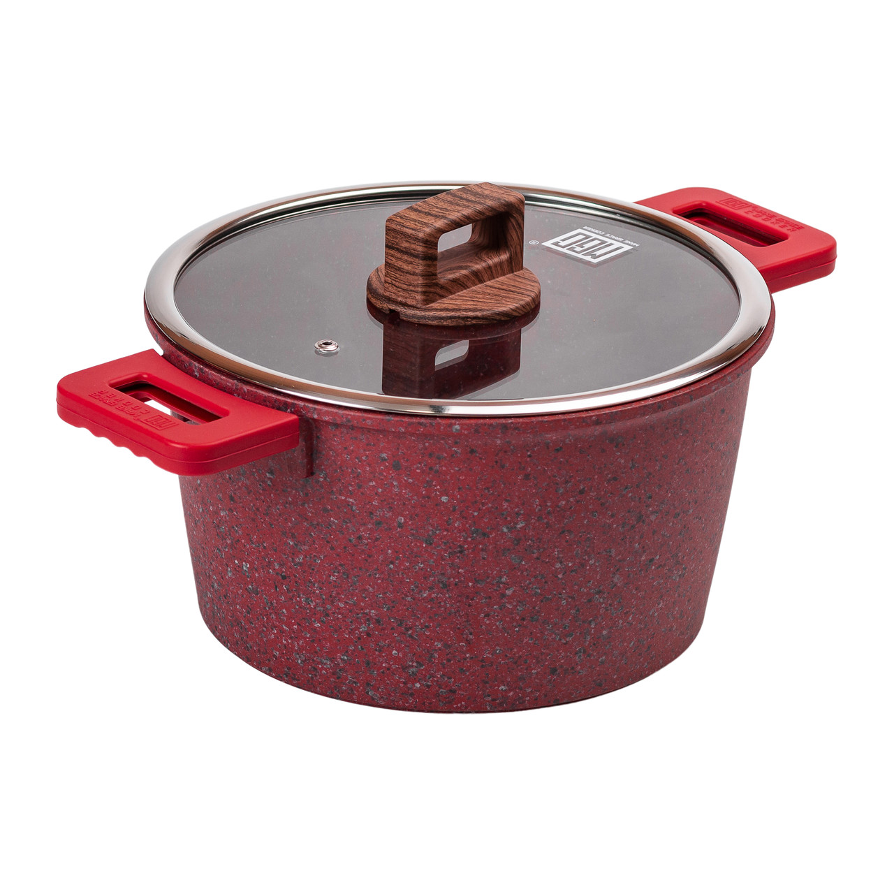 Алюмінієва каструля об'ємом 5,3 л з кришкою Ø 24 см з антипригарним покриттям MGC HP-4-446R - Зображення 4