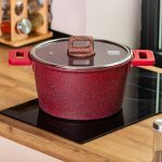 Алюмінієва каструля об'ємом 5,3 л з кришкою Ø 24 см з антипригарним покриттям MGC HP-4-446R - Зображення 5