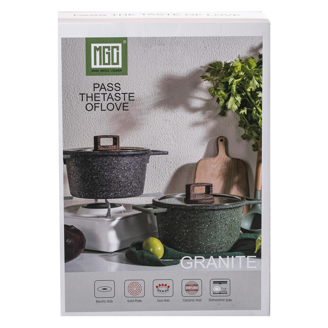 Алюмінієва каструля об'ємом 5,3 л з кришкою Ø 24 см з антипригарним покриттям MGC HP-4-446GR - Зображення 6