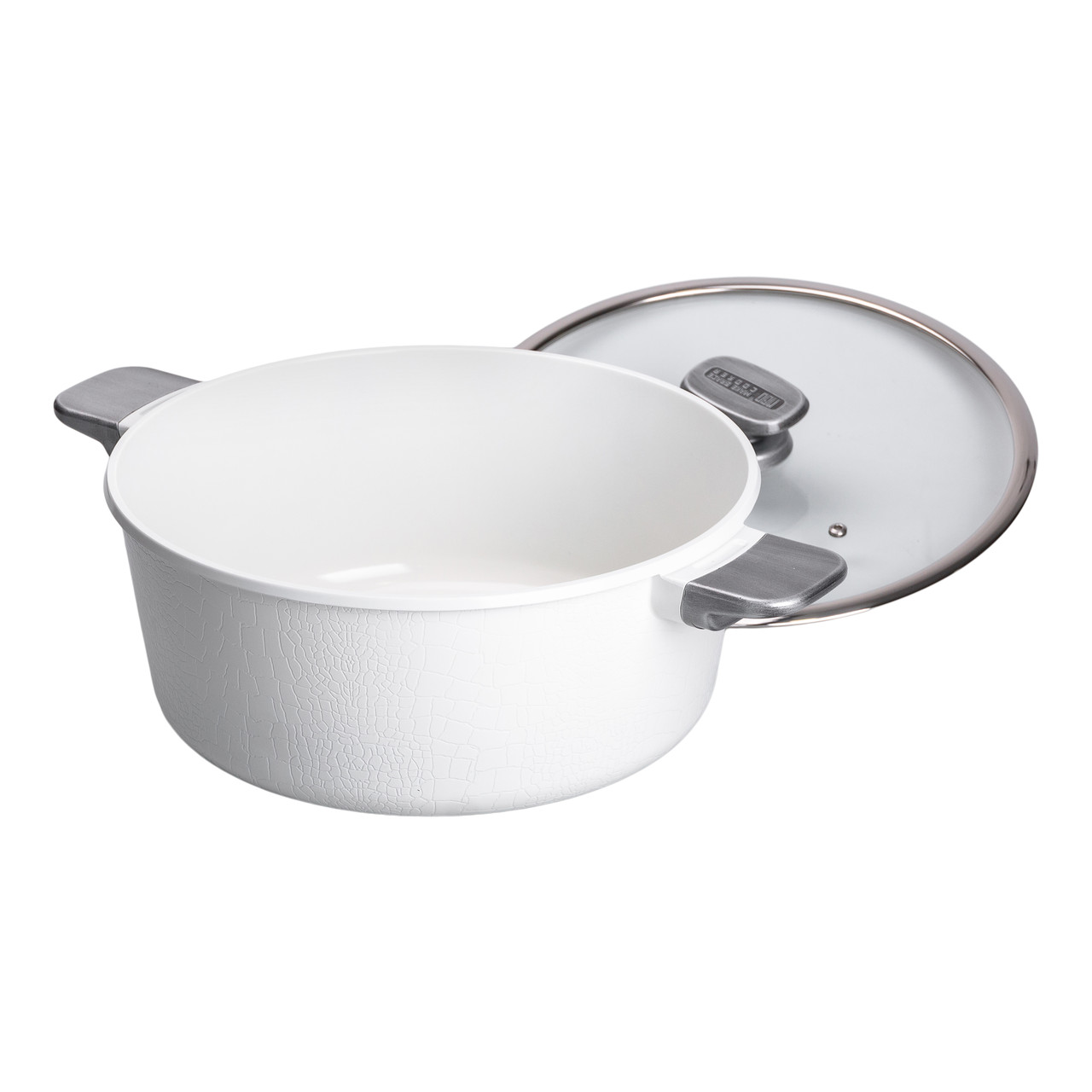 Алюмінієва каструля з керамічним покриттям антипригарним 7.7 л Ø 30 см біла MGC HP-4-455W - Зображення 3