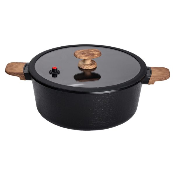 Алюмінієва каструля з керамічним антипригарним покриттям 7.7 л Ø 30 см чорна MGC HP-4-455B