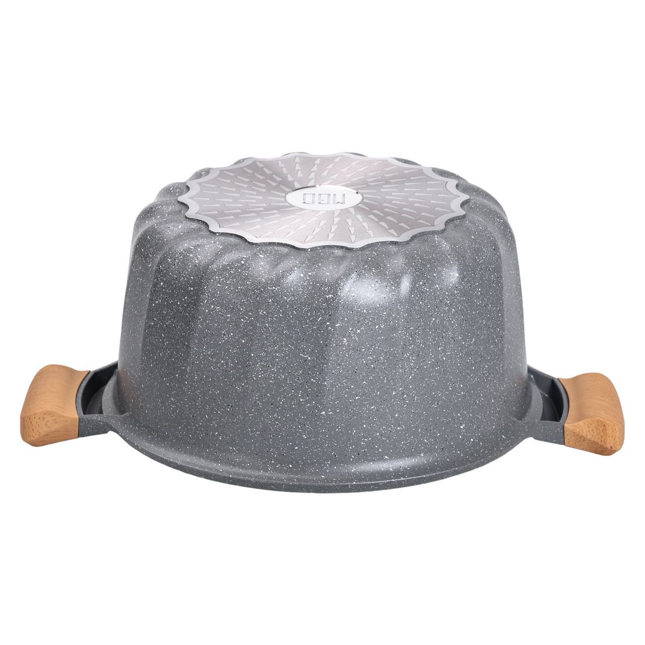 Велика алюмінієва каструля об'ємом 11 літрів з антипригарною кришкою Ø32 см HP-4-435G - Зображення 5