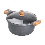 Велика алюмінієва каструля об'ємом 11 літрів з антипригарною кришкою Ø32 см HP-4-435G - Зображення 6