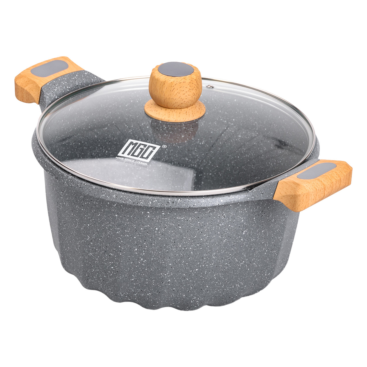 Велика алюмінієва каструля з кришкою, діаметр 28 см, з антипригарним покриттям, 8 літрів HP-4-434G - Зображення 1