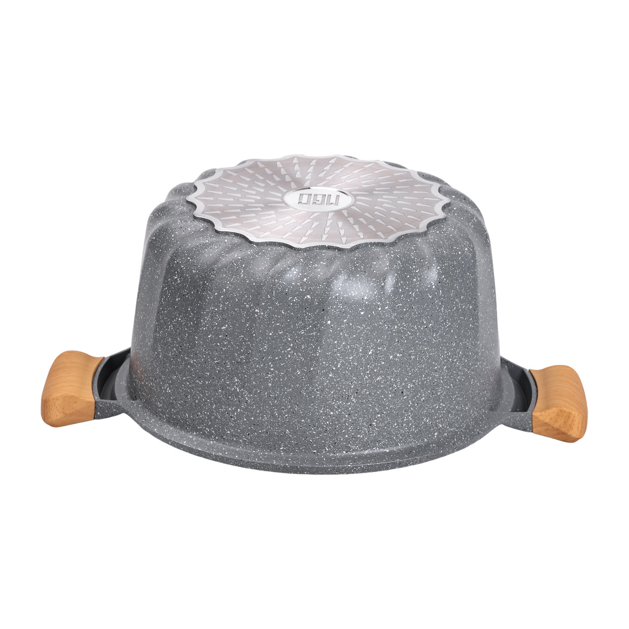 Велика алюмінієва каструля з кришкою, діаметр 28 см, з антипригарним покриттям, 8 літрів HP-4-434G - Зображення 3