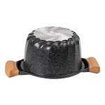 Алюмінієва каструля об'ємом 3 літри з кришкою Ø 20 см. Мармур з антипригарним покриттям MGC чорний HP-4-432B - Зображення 3