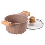 Алюмінієва каструля об'ємом 3 літри з кришкою Ø 20 см, мармурове антипригарне покриття MGC кавового кольору HP-4-432CO - Зображення 3