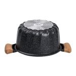 Алюмінієва каструля об'ємом 5 літрів з кришкою Ø 24 см з мармуровим антипригарним покриттям MGC чорна HP-4-433B - Зображення 2