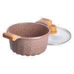 Алюмінієва каструля об'ємом 5 літрів з кришкою Ø 24 см, мармурове антипригарне покриття, кавовий MGC HP-4-433CO - Зображення 3