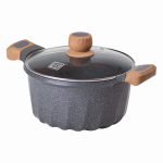 Алюмінієва каструля об'ємом 5 літрів з кришкою Ø 24 см з мармуровим антипригарним покриттям MGC сіра HP-4-433G - Зображення 3