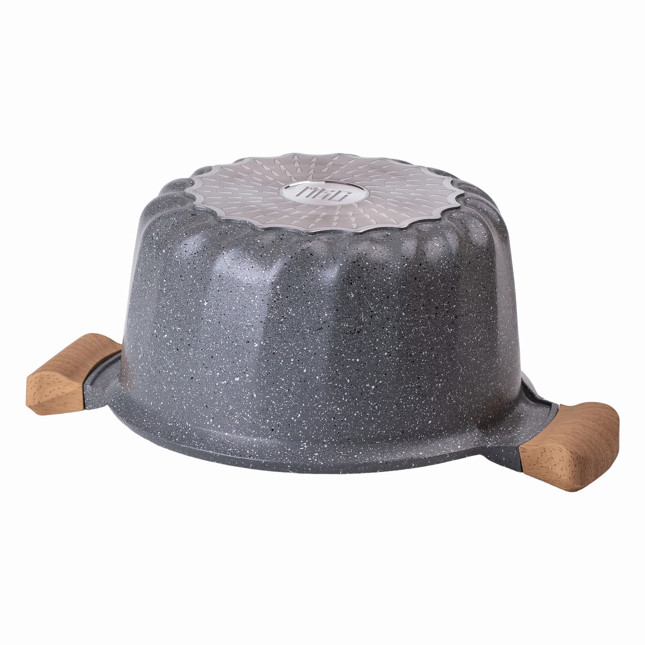 Алюмінієва каструля об'ємом 5 літрів з кришкою Ø 24 см з мармуровим антипригарним покриттям MGC сіра HP-4-433G - Зображення 4