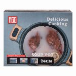 Алюмінієва каструля об'ємом 5 літрів з кришкою Ø 24 см з мармуровим антипригарним покриттям MGC сіра HP-4-433G - Зображення 6