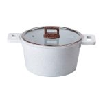 Алюмінієва каструля з керамічним покриттям антипригарним Ø 24 см Біла MGC HP-4-441