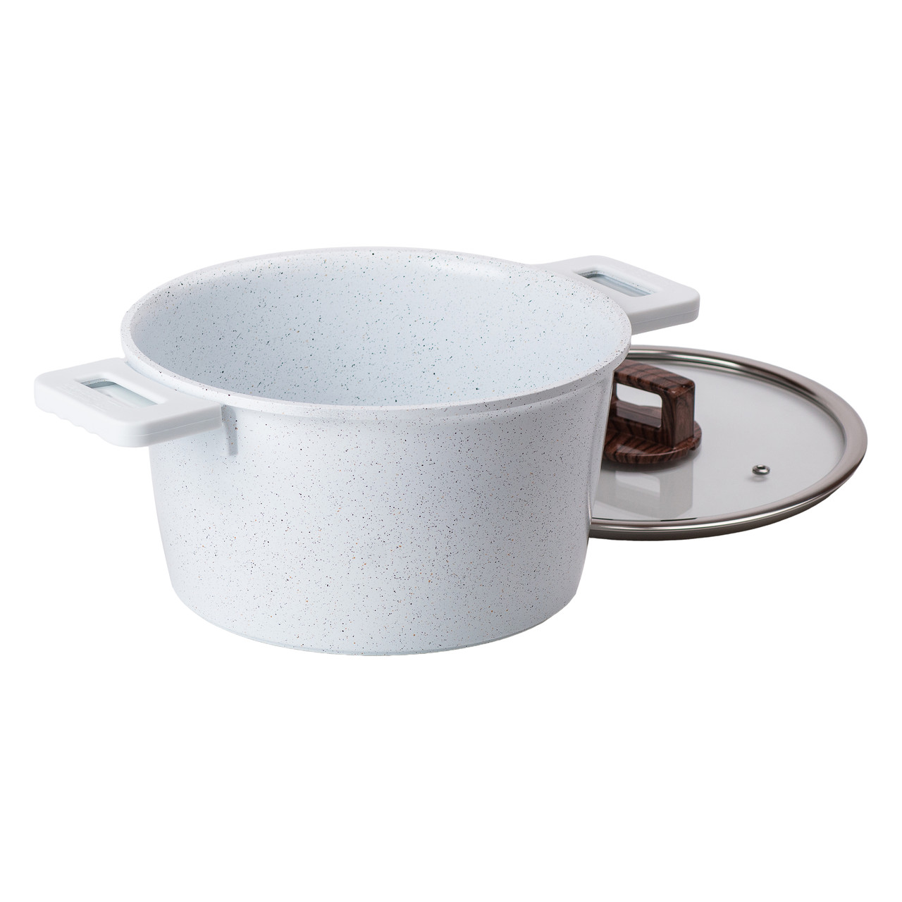 Алюмінієва каструля з керамічним покриттям антипригарним Ø 24 см Біла MGC HP-4-441 - Зображення 3