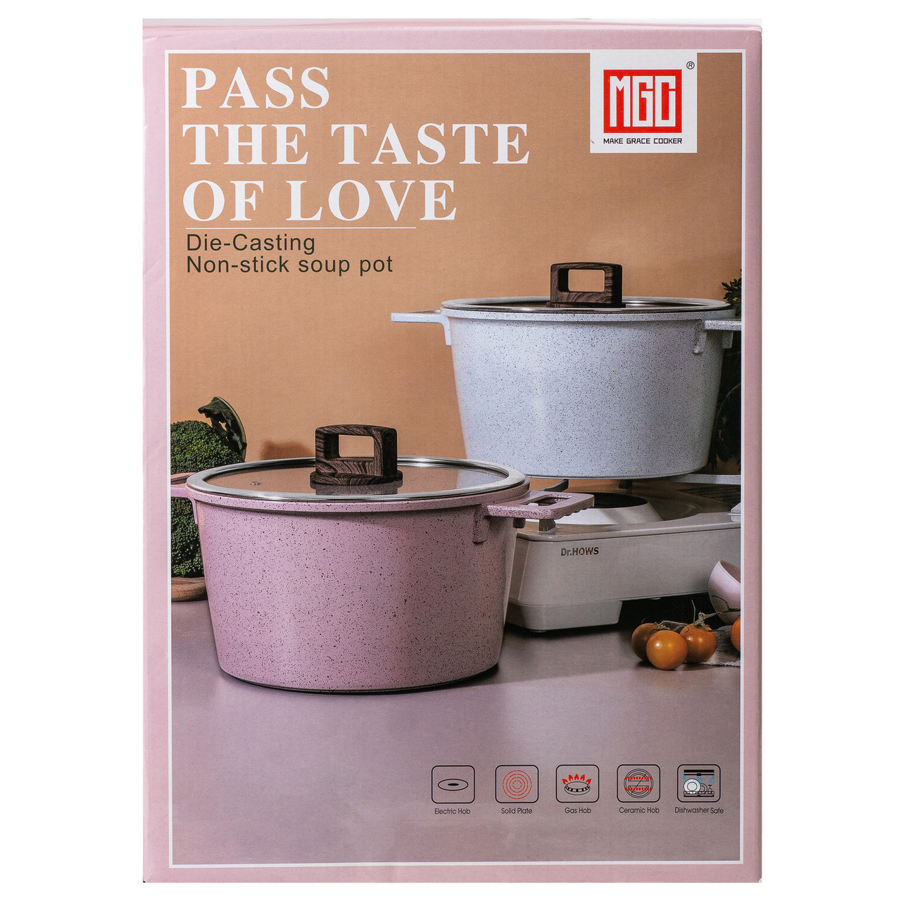 Алюмінієва каструля з керамічним покриттям антипригарним Ø 24 см Біла MGC HP-4-441 - Зображення 6