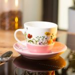 порцелянова чашка з блюдцем 250 мл з квітами Рожева RX-N24723P - Зображення 3