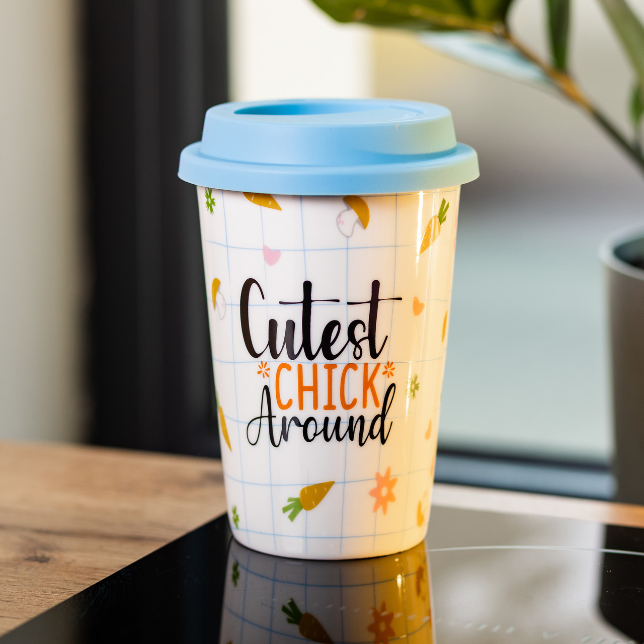 порцелянаовий стакан із силіконовою кришкою та отвором для трубочки 420 мл RX-N240546CA - Зображення 4