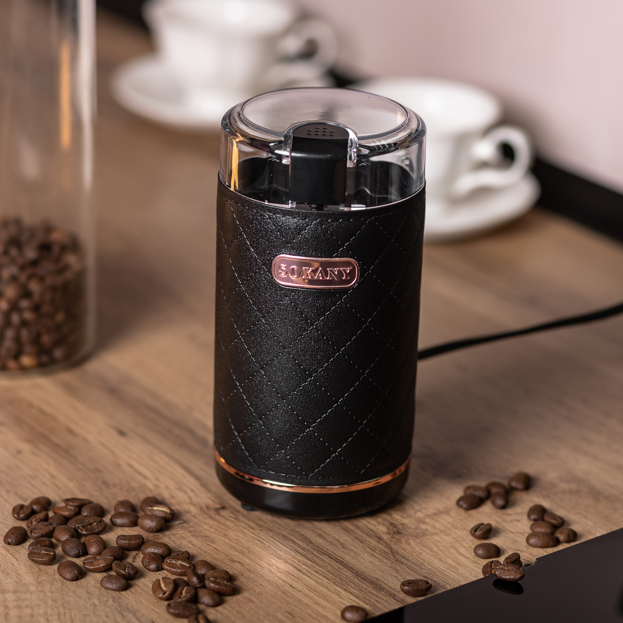 Кавомолка електрична Sokany 150 Вт Чорна Lugi SK-3027B - Зображення 9