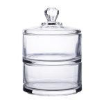Цукерниця двоярусна скляна см з кришкою кругла кругла HP-YH-23
