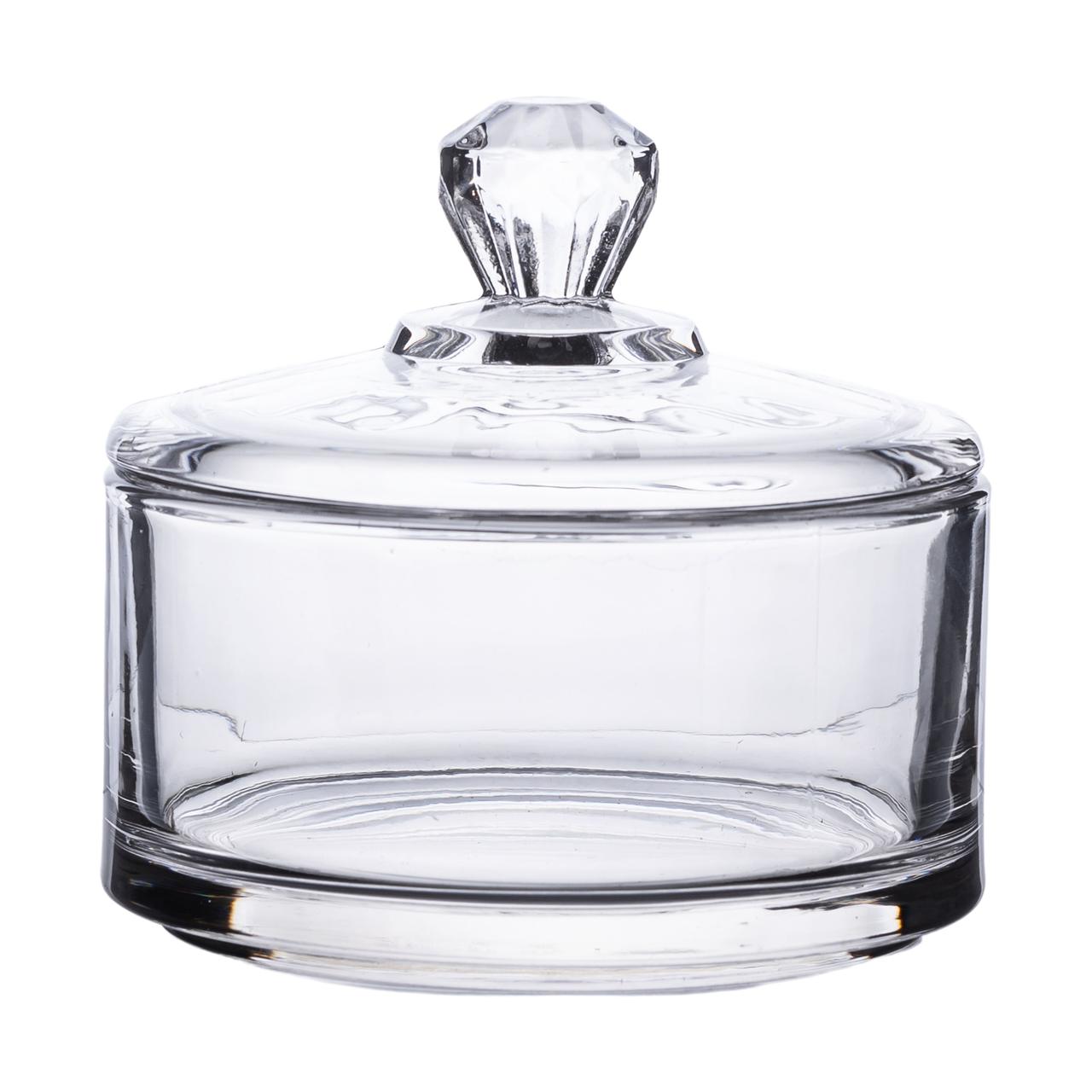 konfetnitsa_s_kryshkoy_10_sm_steklyannaya-1 Цукерниця з кришкою Ø 10 см скляна HP-YH-24 - Зображення 1