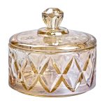 Цукерниця з кришкою Ø 10 см скляна коричнева HP-YH-21