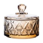 Цукерниця з кришкою Ø 10 см скляна коричнева HP-YH-21 - Зображення 2