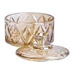 Цукерниця з кришкою Ø 10 см скляна коричнева HP-YH-21 - Зображення 4