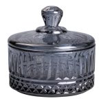 Цукерниця з кришкою Ø 10 см скляна Сіра HP-YH-78 - Зображення 2