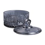 Цукерниця з кришкою Ø 10 см скляна Сіра HP-YH-78 - Зображення 3