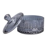 Цукерниця з кришкою Ø 10 см скляна Сіра HP-YH-78 - Зображення 4