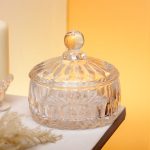 Цукерниця з кришкою кругла скляна прозора HP-4-124 - Зображення 4