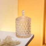 Цукерниця з кришкою Ø7.5 см ваза цукорниця кругла скляна HP-4-103 - Зображення 4