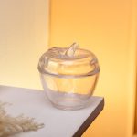 Цукерниця з кришкою Ø 9.5 см ваза цукерниця кругла скляна у формі яблука HP-4-101 - Зображення 4