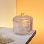 Цукерниця з кришкою Ø 9 см ваза цукерниця кругла скляна HP-4-99 - Зображення 4