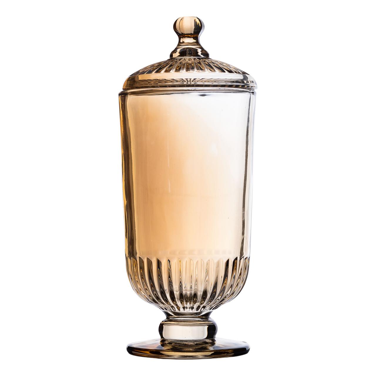 konfetnitsa_s_kryshkoy_steklyannaya_10_sm-2 Цукерниця з кришкою скляна Ø10 см HP-YH-17 - Зображення 1