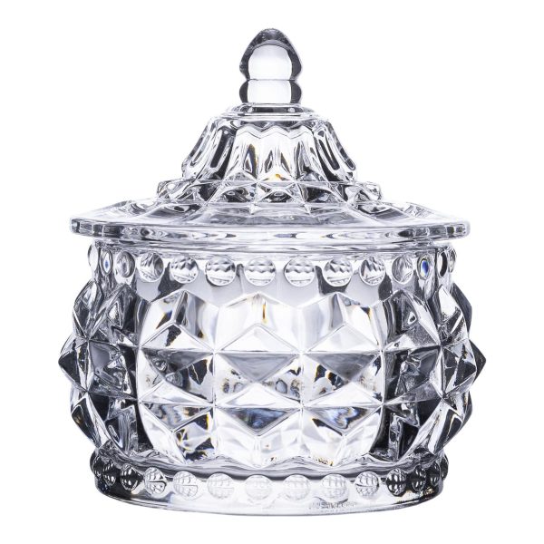 Цукерниця скляна з кришкою кругла Ø 8 см HP-YH-3