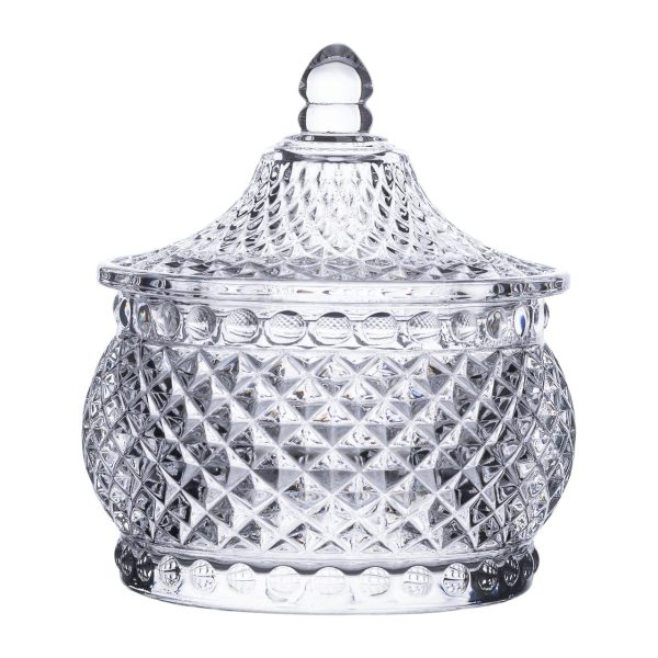 Цукерниця скляна з кришкою Ø 8 см кругла HP-YH-4