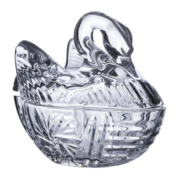 Скляна цукерниця з фігурною кришкою 14х9х11 см (модель HP-YH-40)