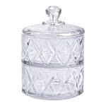 Цукерниця скляна з кришкою Ø 10 см дворівнева HP-YH-79 - Зображення 2